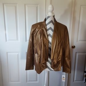Style&co gold drapy lined open jacket